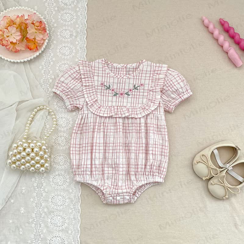 Baby Girl Pink Gingham Floral Dress/Bodysuit - Bodysuit - 18-24M - image 4