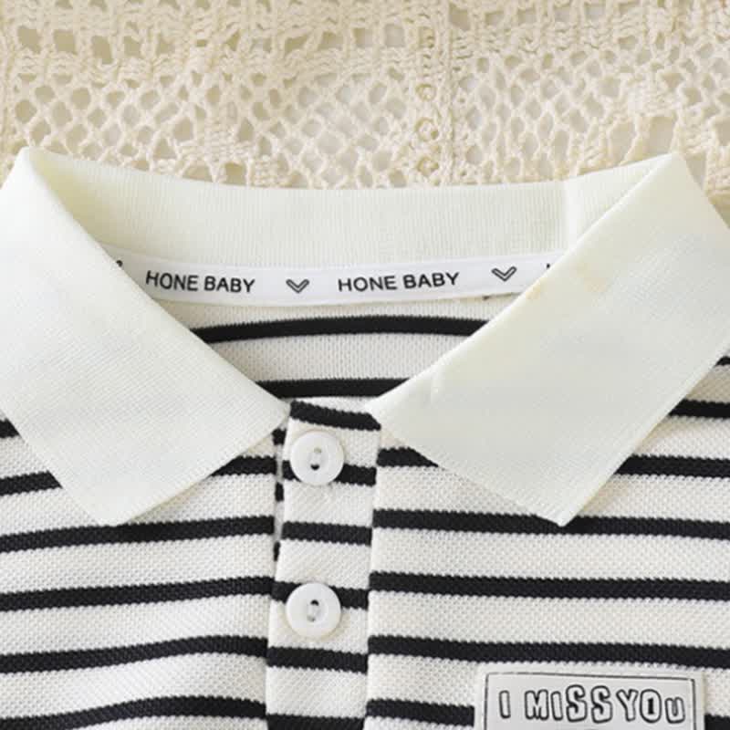 Toddler Girl Animal/Slogan Striped Polo Dress - image 9