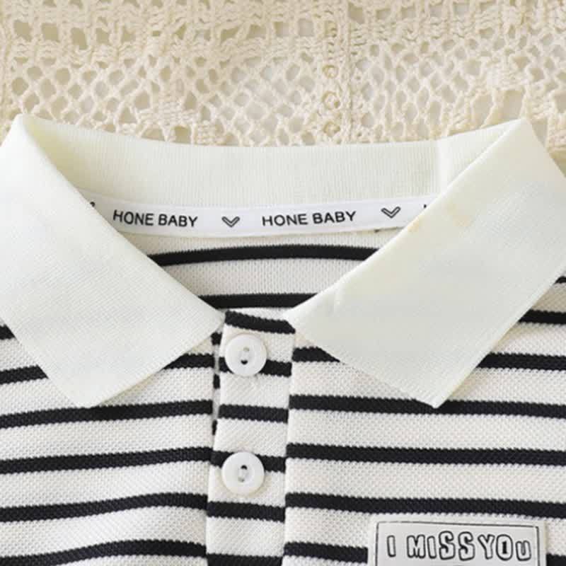 Toddler Girl Animal/Slogan Striped Polo Dress - image 9
