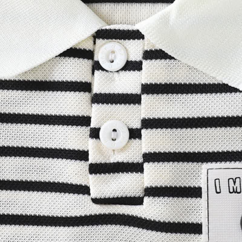Toddler Girl Animal/Slogan Striped Polo Dress - image 10