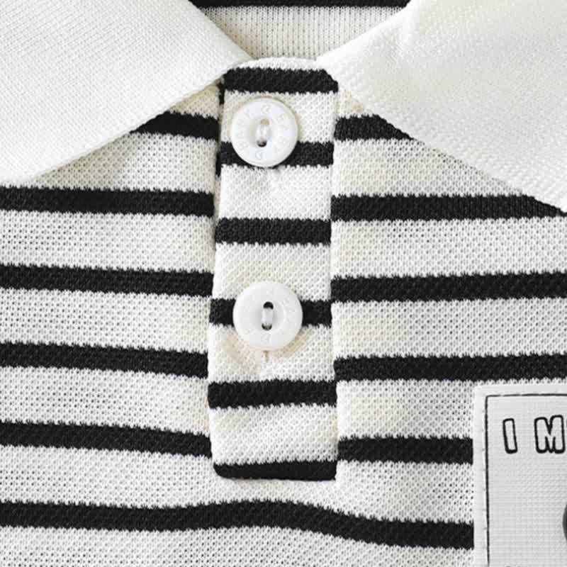 Toddler Girl Animal/Slogan Striped Polo Dress - image 10