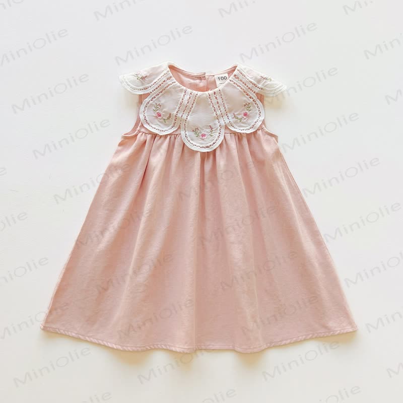Toddler Girl Floral Embroidered Sleeveless Dress - Pink - 8-9T - image 2