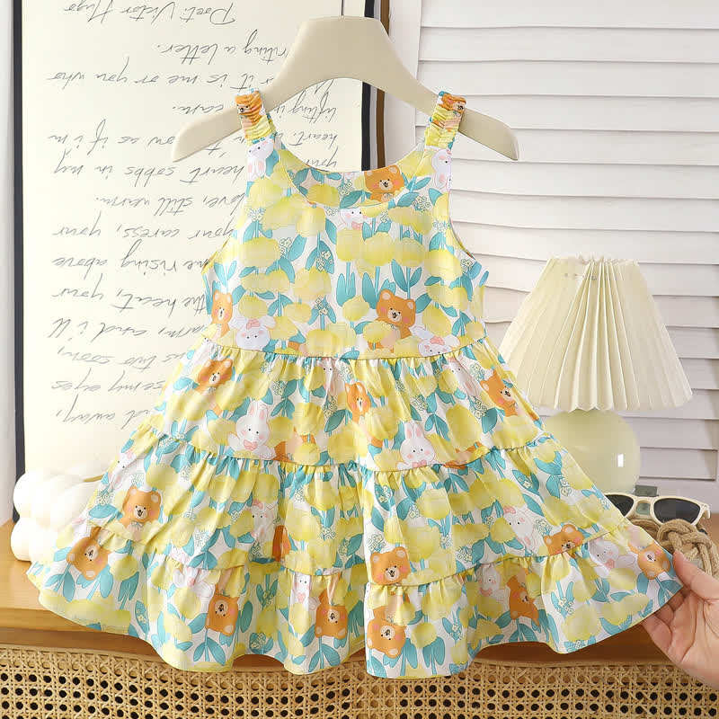 Toddler Girl Floral Sleeveless Summer Dress - Tulip - 10-11T - image 6