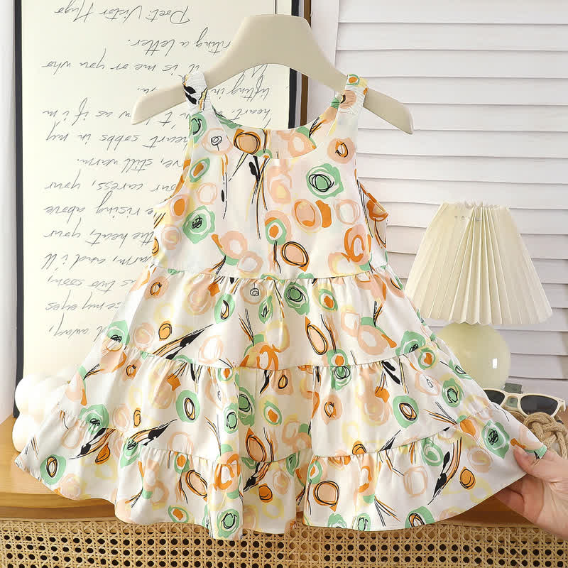 Toddler Girl Floral Sleeveless Summer Dress - Orange - 10-11T - image 7
