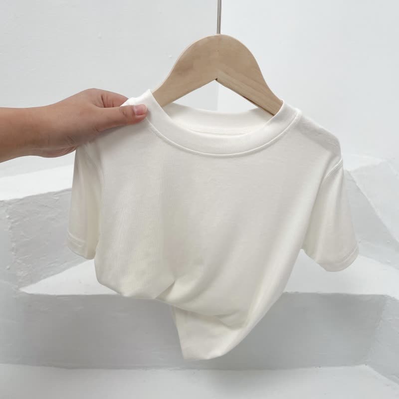 Toddler Solid Color Crew Neck Casual T-Shirt - White - 10-11T - image 2