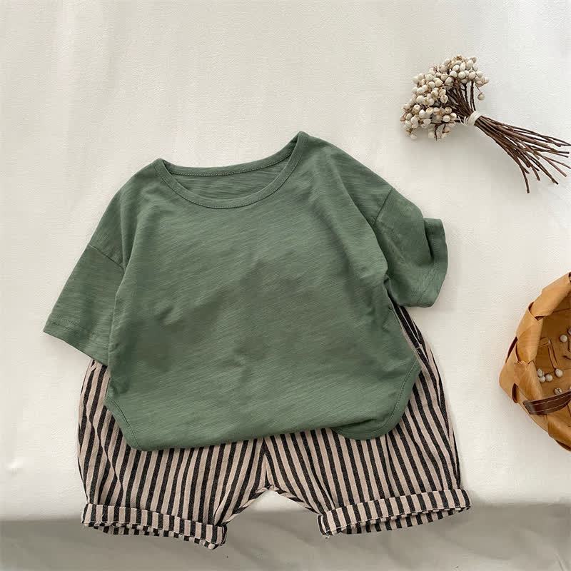 Toddler Solid Color Boxy Crew Neck T-Shirt - Dark Green - 6.5-8T - image 3