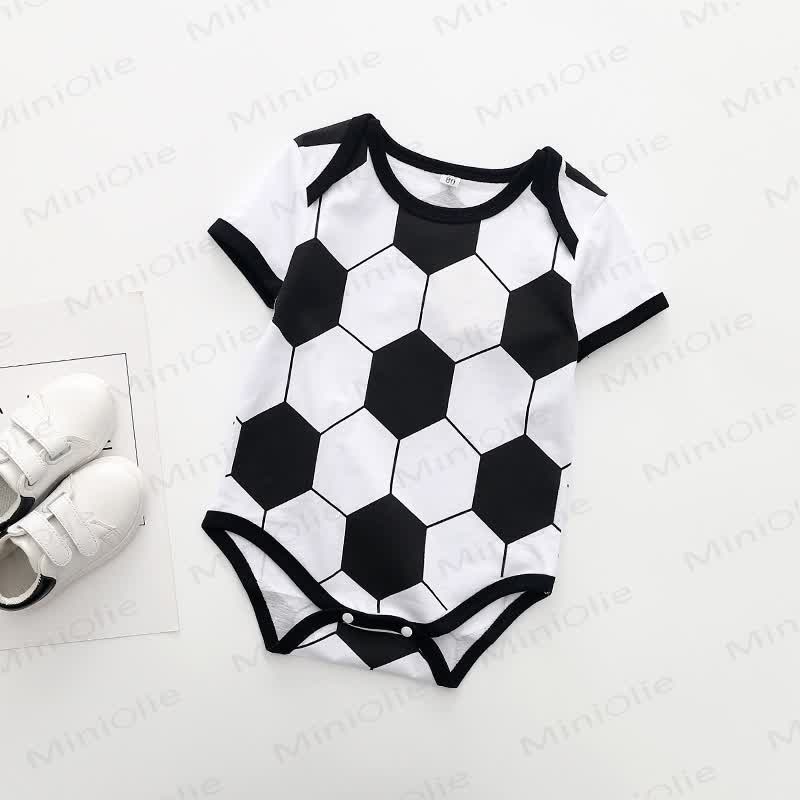 Baby Soccer Print Bodysuit - White - 12-18M - image 1
