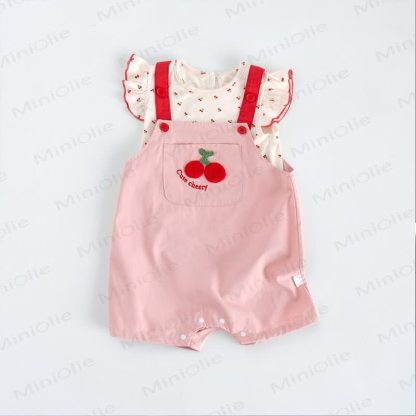 CUTE CHEERY Baby Cherry Romper Set - Sleeveless Set - 2-3T - image 1
