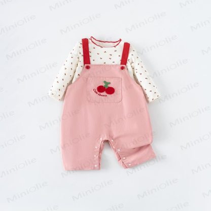 CUTE CHEERY Baby Cherry Romper Set - Long-Sleeve Set - 2-3T - image 2