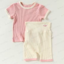 Baby Knitted Short-Sleeve Set - Pink - 2-3T - image 2