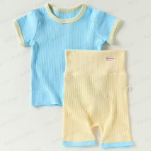 Baby Knitted Short-Sleeve Set - Blue - 2-3T - image 3