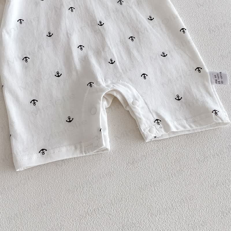 Baby Boys Nautical Anchor Print Polo Short Sleeves Romper - image 7