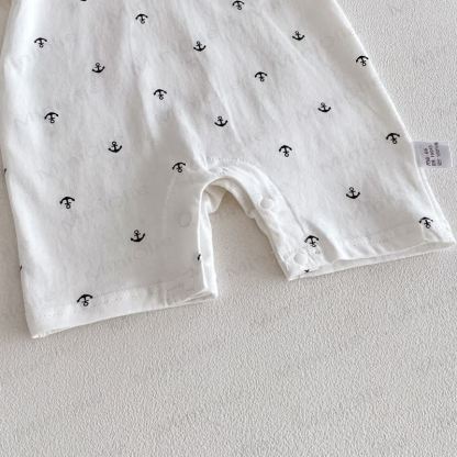 Baby Boys Nautical Anchor Print Polo Short Sleeves Romper - image 7