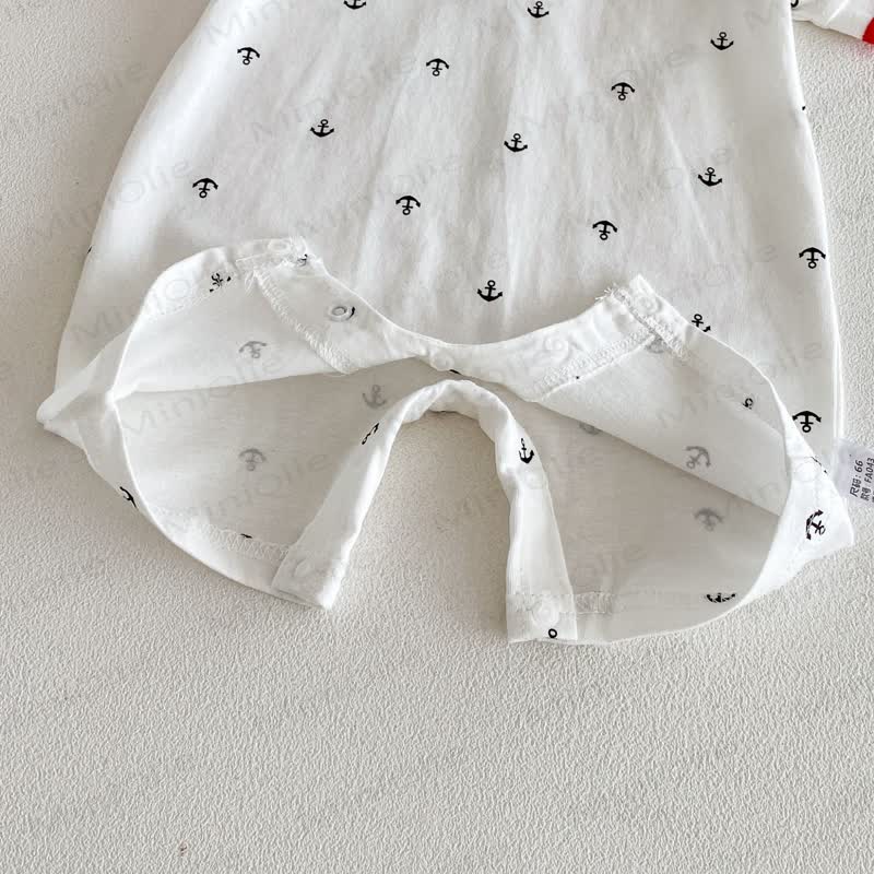 Baby Boys Nautical Anchor Print Polo Short Sleeves Romper - image 8