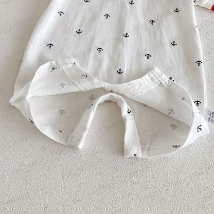 Baby Boys Nautical Anchor Print Polo Short Sleeves Romper - image 8