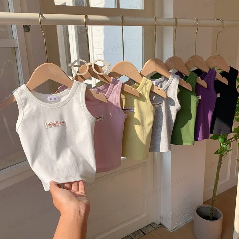 Toddler Girl Solid Color Summer Tank Top - image 1