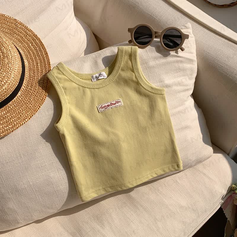Toddler Girl Solid Color Summer Tank Top - Yellow - 10-11T - image 4