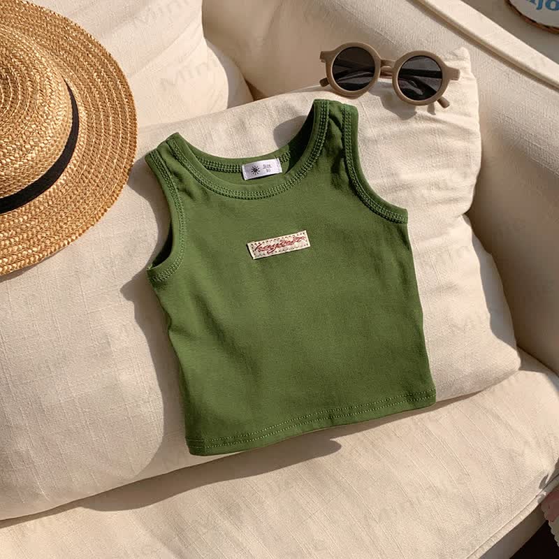 Toddler Girl Solid Color Summer Tank Top - Green - 10-11T - image 6