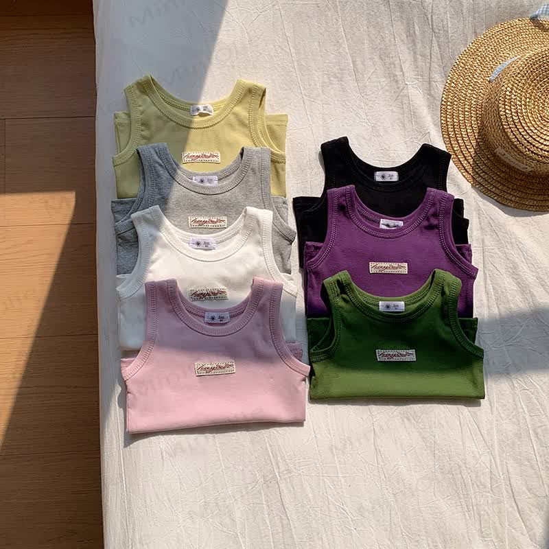 Toddler Girl Solid Color Summer Tank Top - image 10