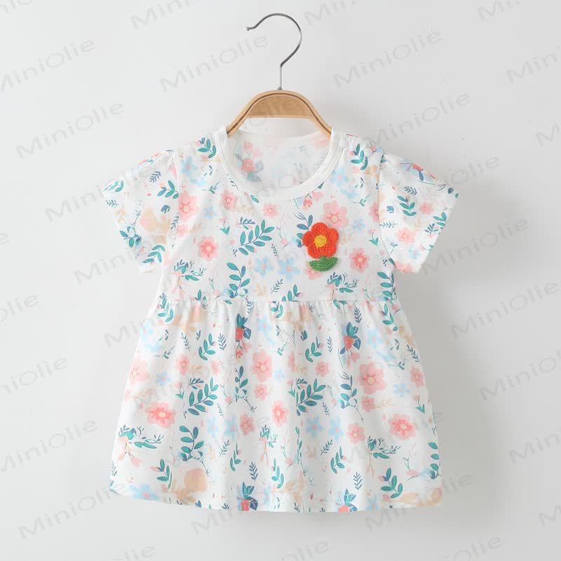 Toddler Baby Girl Floral Cotton Dress - Pink - 4-5T - image 2