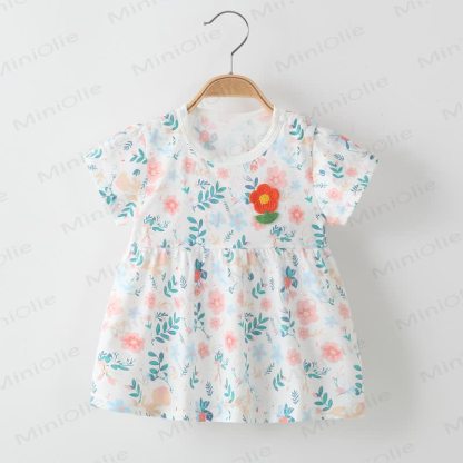 Toddler Baby Girl Floral Cotton Dress - Pink - 4-5T - image 2