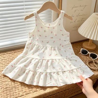 Toddler Girl Tiered Ruffle Summer Sleeveless Dress - Floral - 7-8T - image 8
