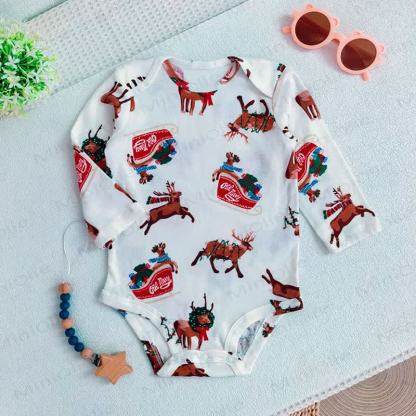 Baby Cotton Cartoon Print Short Sleeve Bodysuit - White Moose - 18-24M - image 10