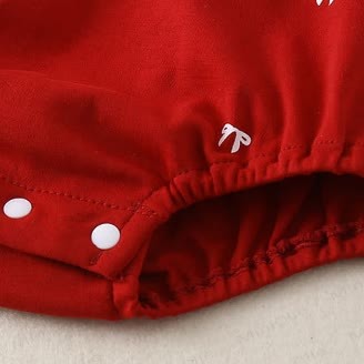 Baby Bow Emboidered Red Bodysuit - image 8