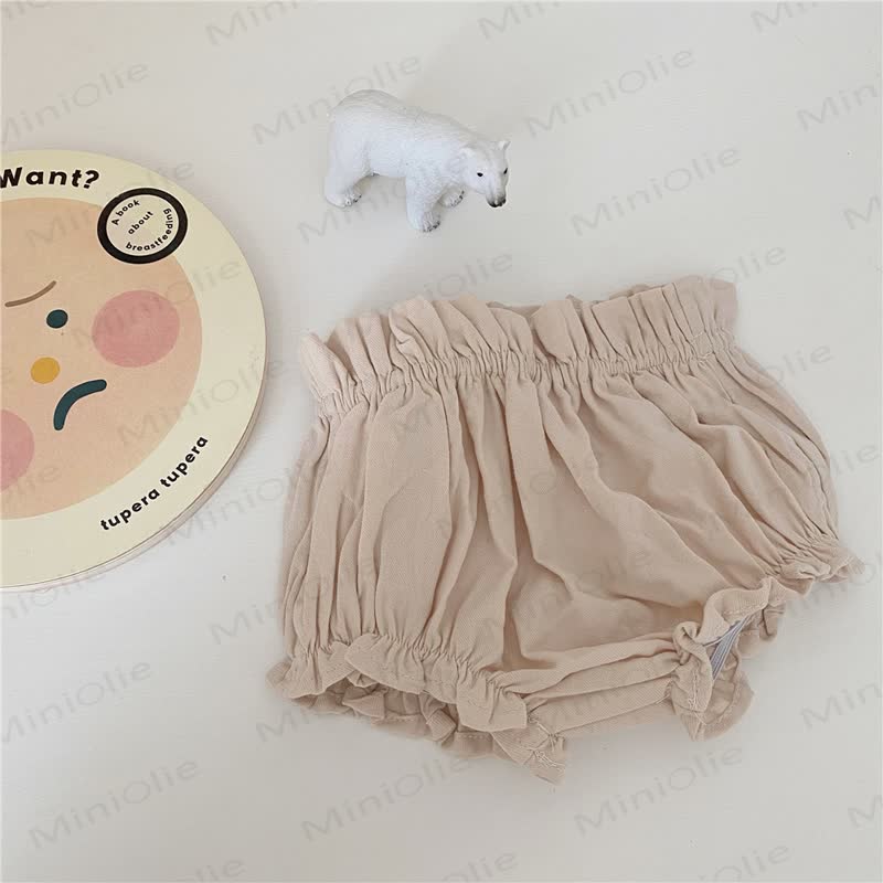 Baby Girls Cotton Bubble Bloomers Shorts - Beige - 18-24M - image 3