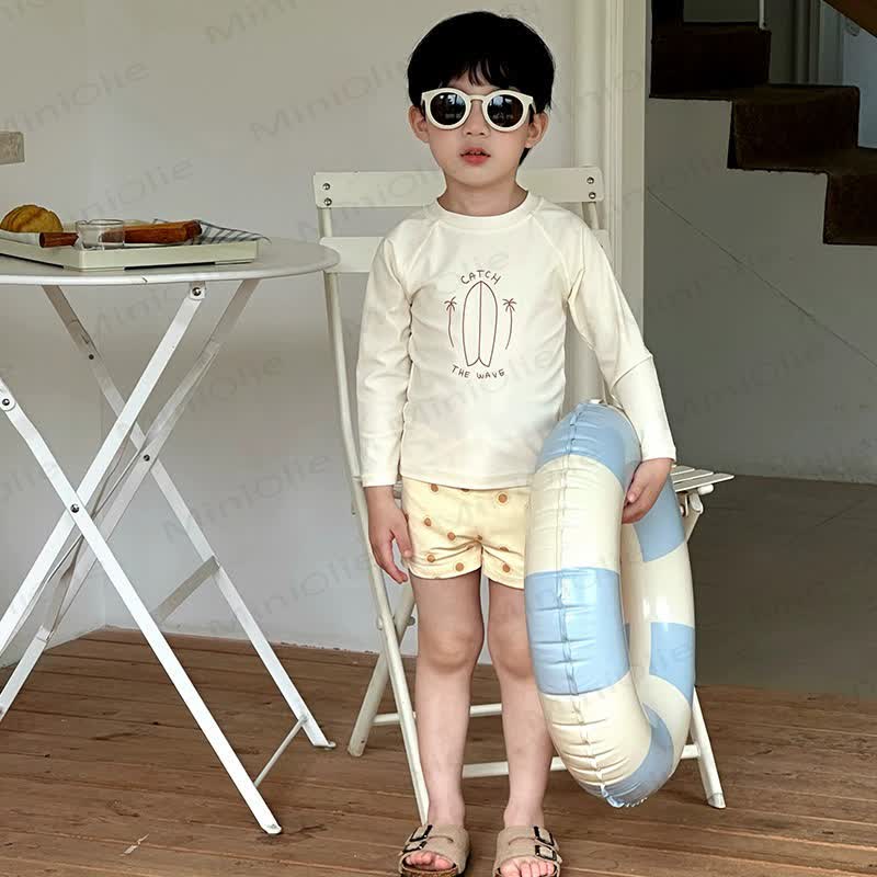 Toddler Boys Sun Safe Rashguard Swimwear 2 Piece Set with Swim Cap - image 7