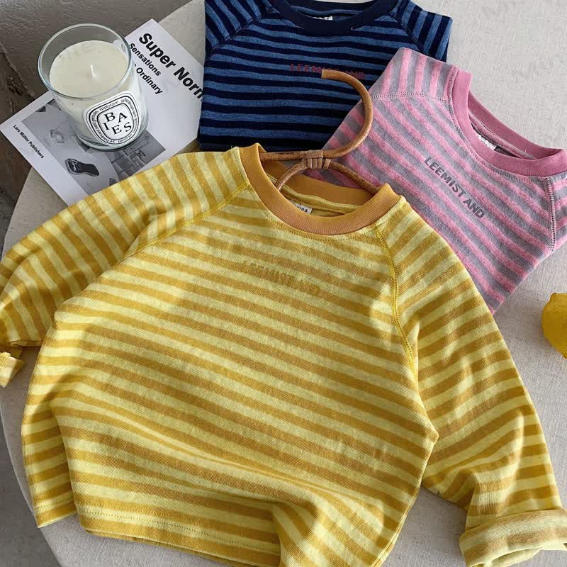 LEEMIST AND Toddler Striped Long Sleeve Tee - Yellow - 6-7T - image 3