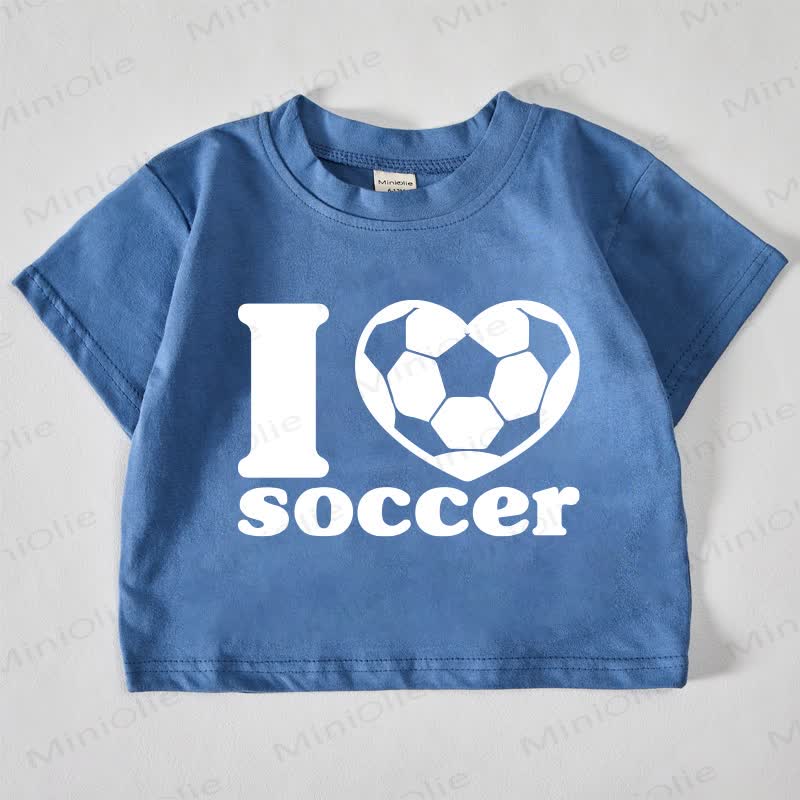 I LOVE SOCCER Baby Blue Soccer Print T-shirt - Blue - 18-24M - image 1