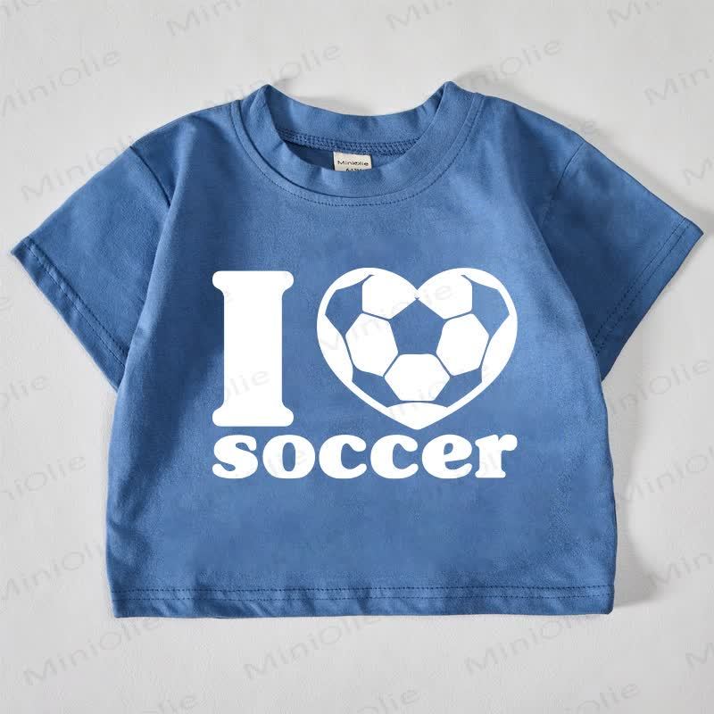 I LOVE SOCCER Baby Blue Soccer Print T-shirt - Blue - 18-24M - image 1