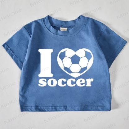 I LOVE SOCCER Baby Blue Soccer Print T-shirt - Blue - 18-24M - image 1
