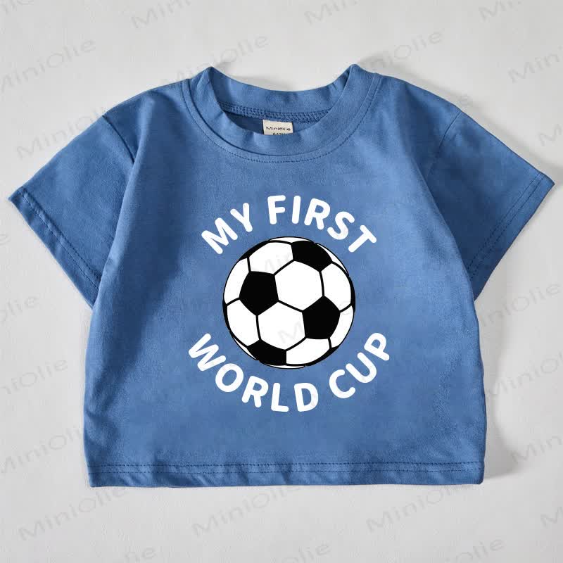 MY FIRST WORLD CUP Baby Blue Soccer Print T-shirt - Blue - 18-24M - image 1