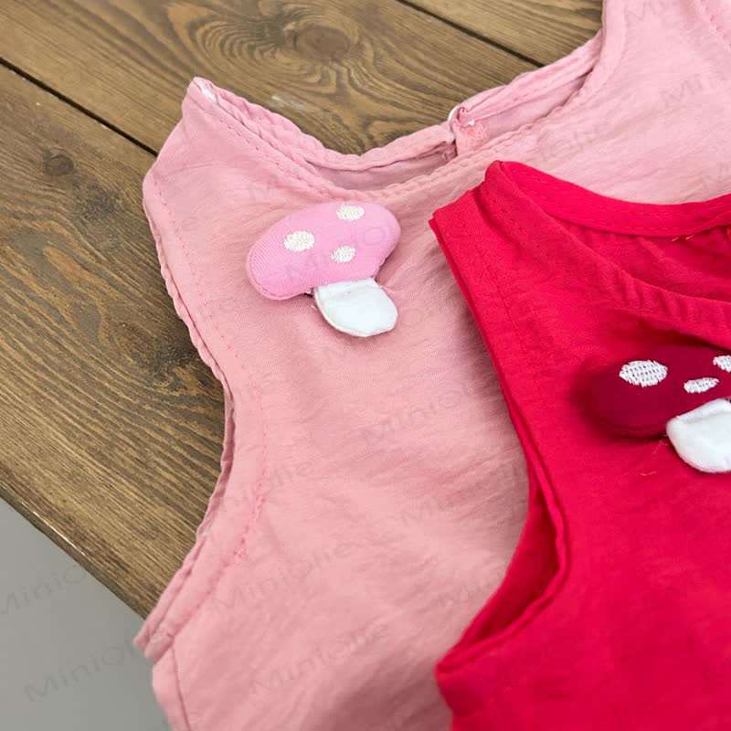 Toddler Girl Mushroom Dot Sleeveless Set - image 5