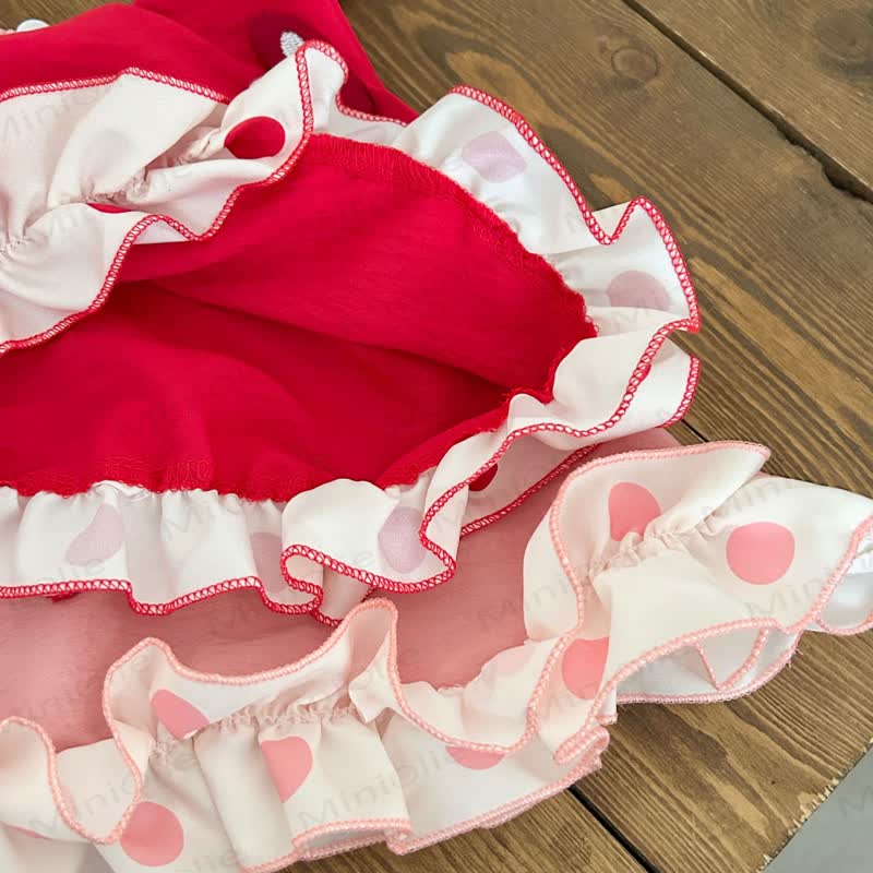 Toddler Girl Mushroom Dot Sleeveless Set - image 6