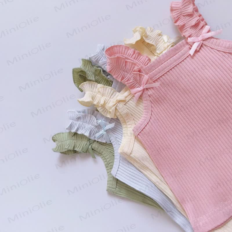 Baby Knit Floral Bowknot Sleeveless Set - image 6