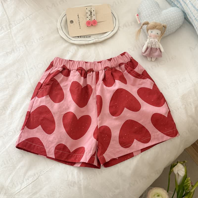 Toddler Girls Cotton Polka Dot Lounge Shorts or Lace Socks - Pink - 8-9T - image 4