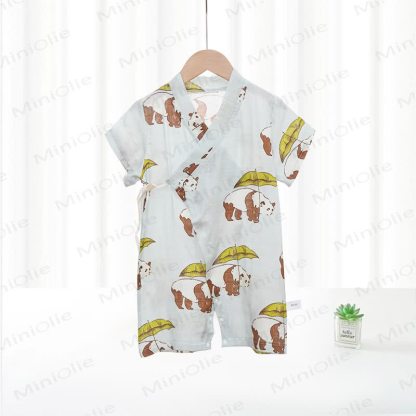 Baby Bamboo Cotton Wrap Short Sleeves Romper - image 1