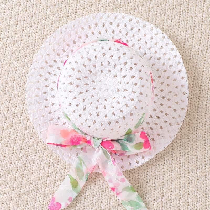 Baby Girl Pink Floral Dress with Hat - image 6