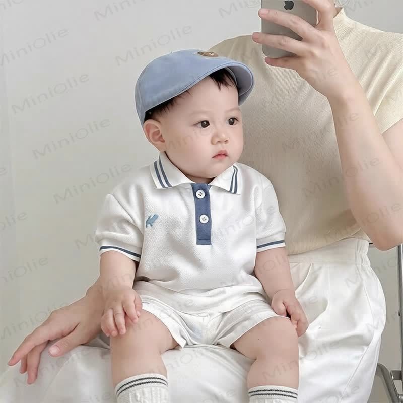 Baby Boys Classic Polo Shirt and Shorts 2-piece Set - White - 3-4T - image 3