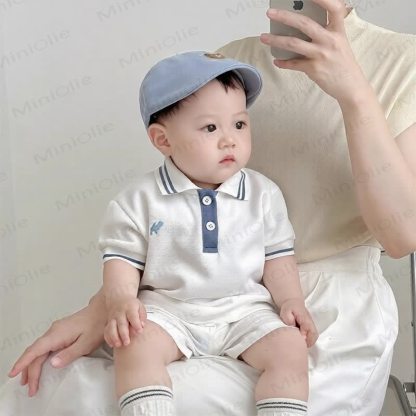 Baby Boys Classic Polo Shirt and Shorts 2-piece Set - White - 3-4T - image 3