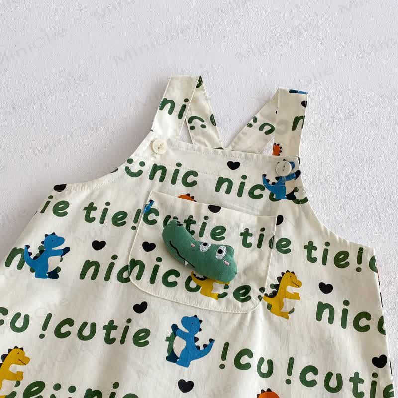 Toddler Cotton Dinosaur Print Tank Top or Suspender Shorts  - image 7