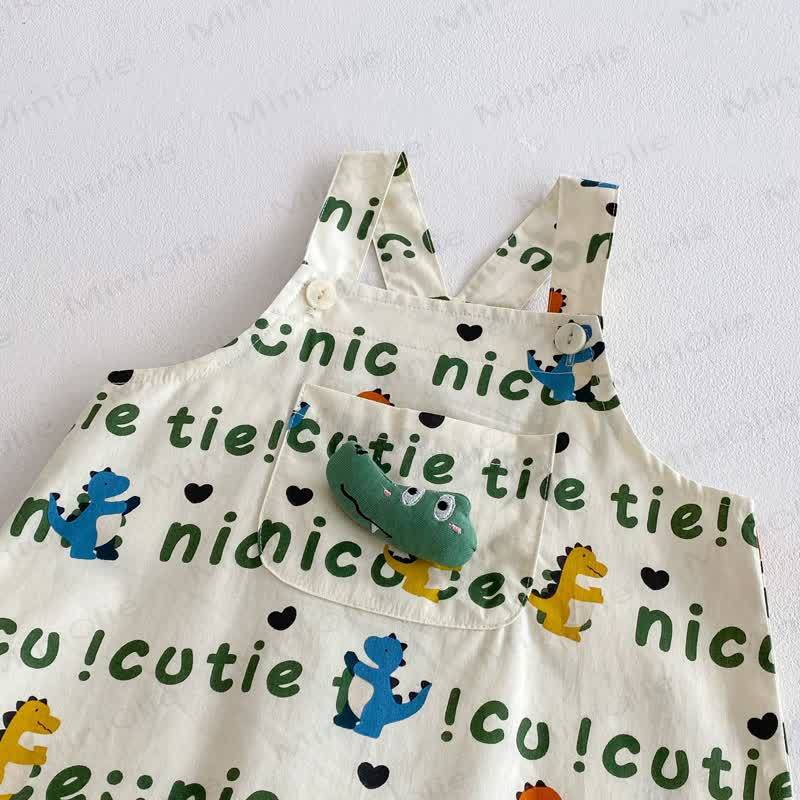 Toddler Cotton Dinosaur Print Tank Top or Suspender Shorts  - image 7
