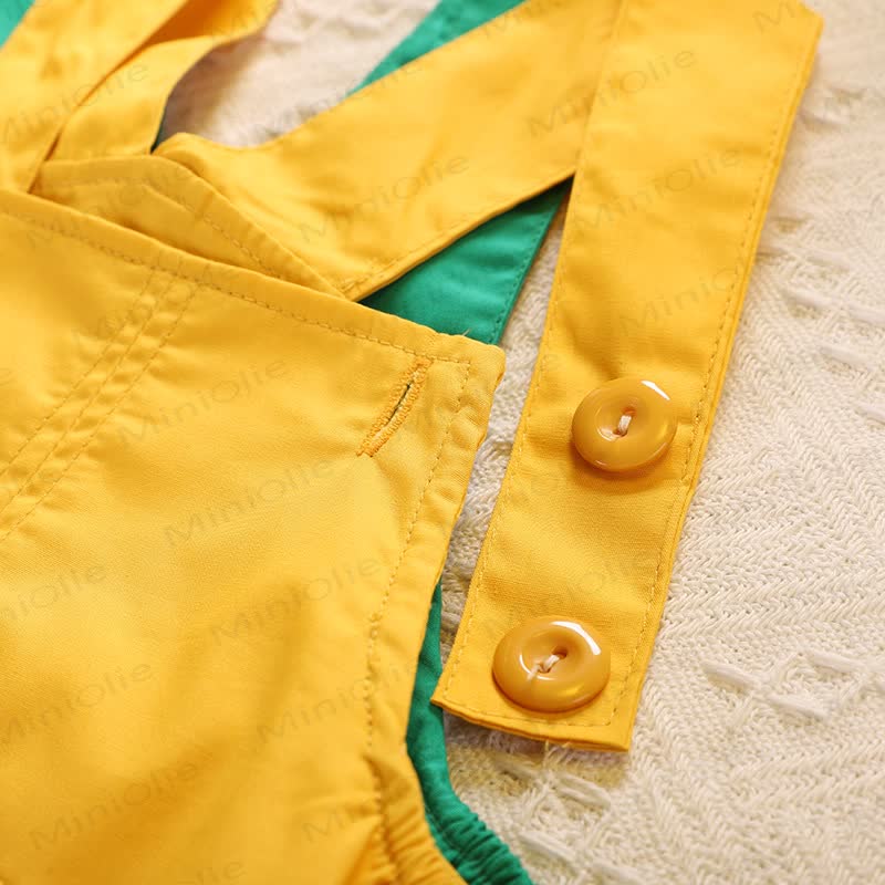 Toddler Boys Dachshund Print Tee and Suspender Shorts 2-piece Overalls Set - image 9