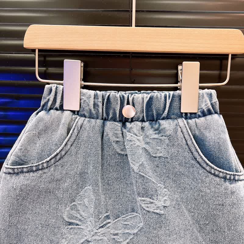 Toddler Girl Denim Floral Sleeveless Set - image 11