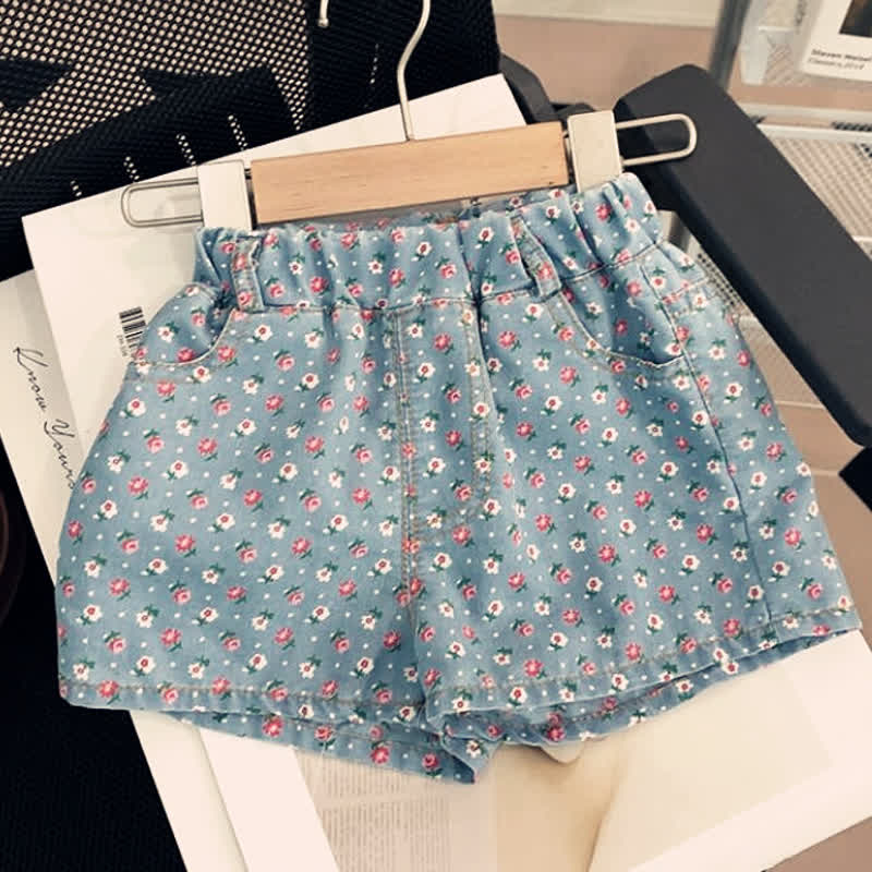 Toddler Girl Denim Floral Sleeveless Set - image 6