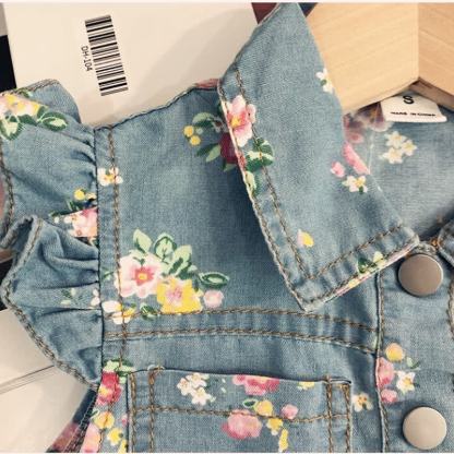 Toddler Girl Denim Floral Sleeveless Set - image 9