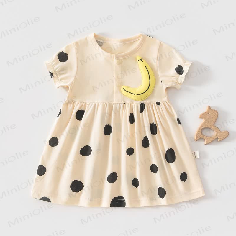 Baby Toddler Girl Fruit/Animal Print Short-sleeve Summer Dress - Yellow Banana - 4-5T - image 5